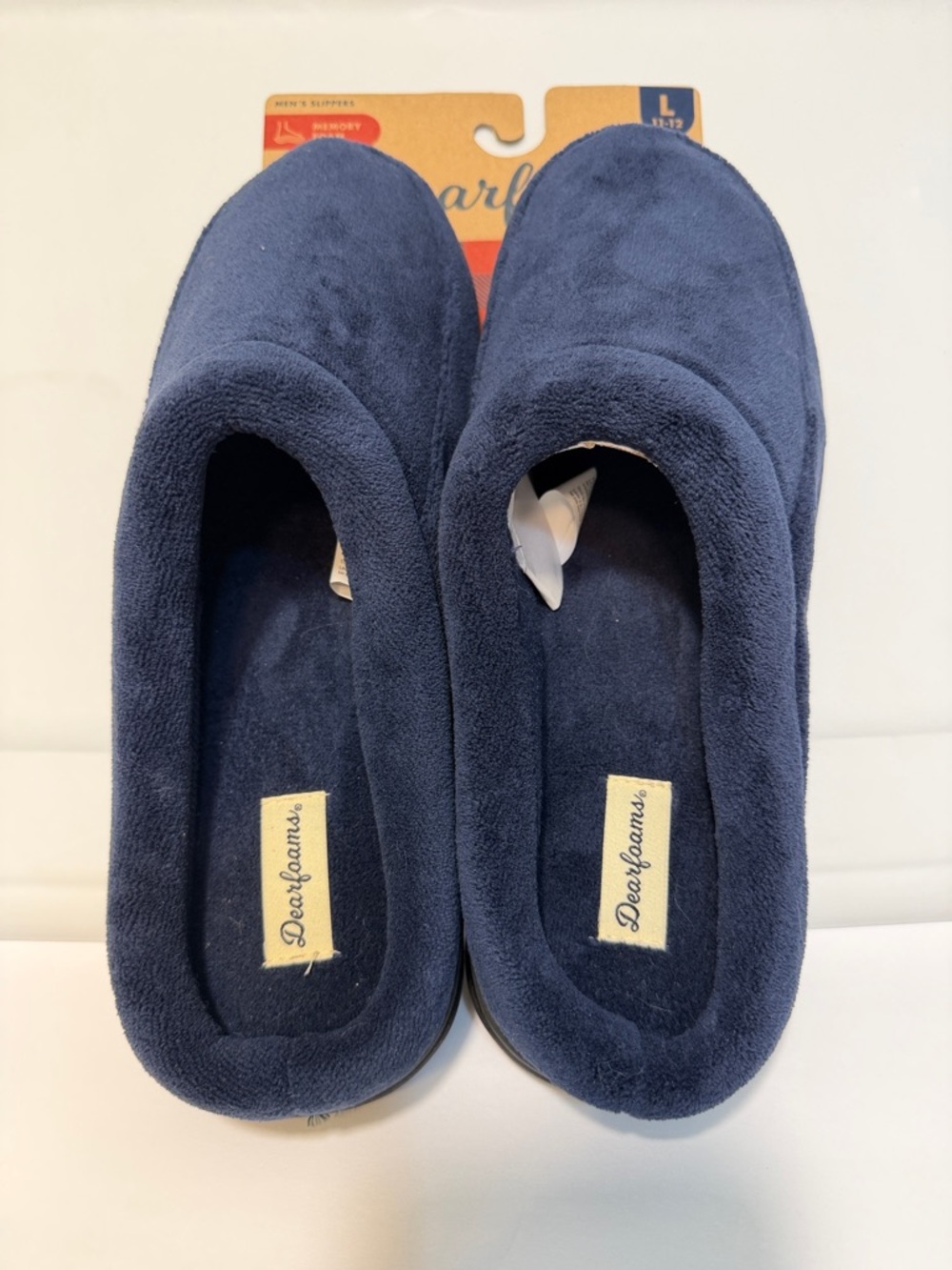 Dearfoams Men's  House Shoe Slipper - Navy Size L 11/12